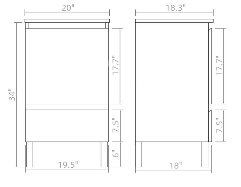 Vanity PVC PF 20 LG