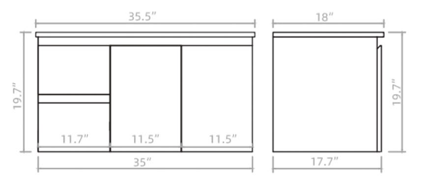 Vanity PVC PF 36 Left LG