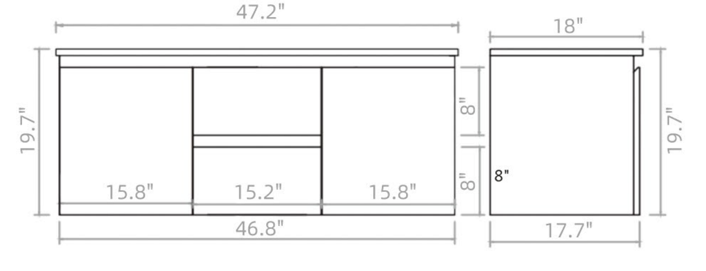 Vanity PVC PFF 48 WH White