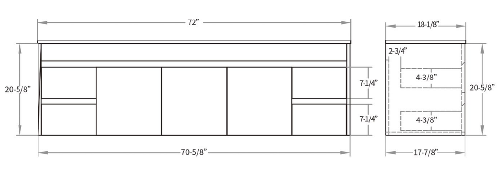 Vanity PVC PF 60 LG Double