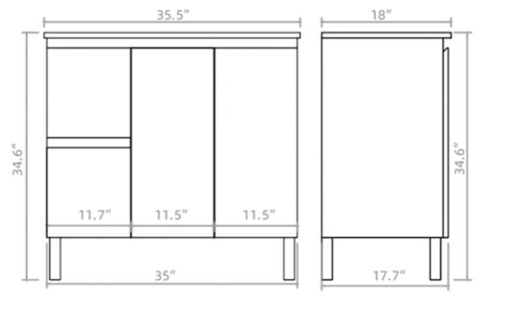 Vanity PVC PF 36 Left LG